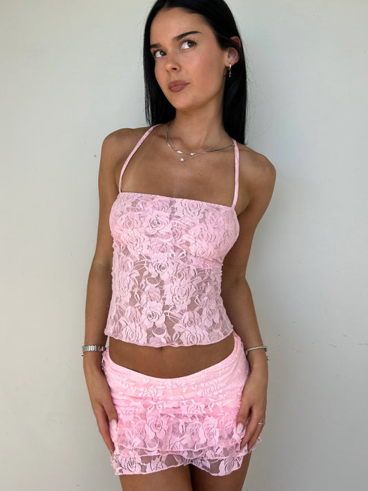 Yasmin The Label Lace Set Pink