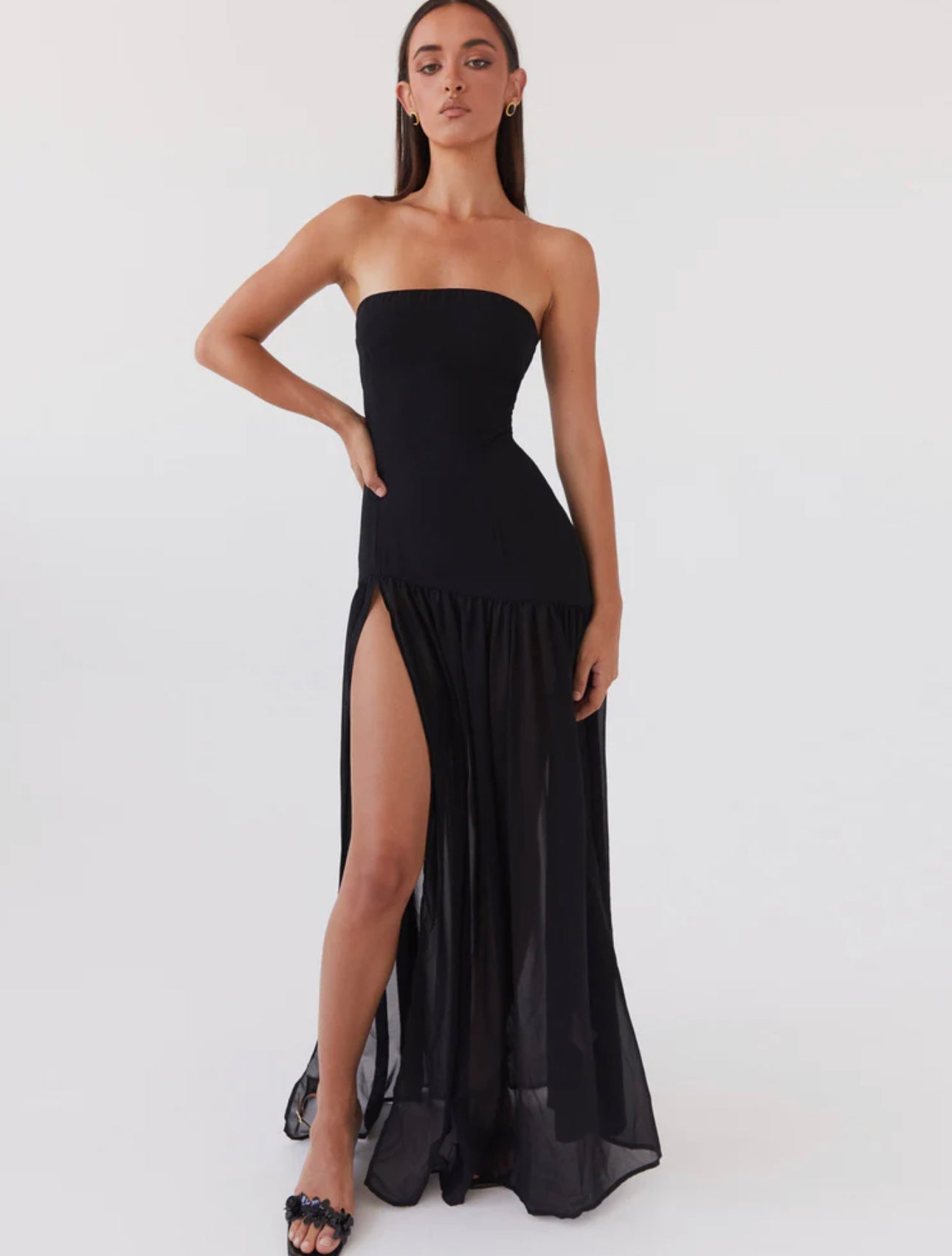 Peppermayo Eden Strapless Dress Black