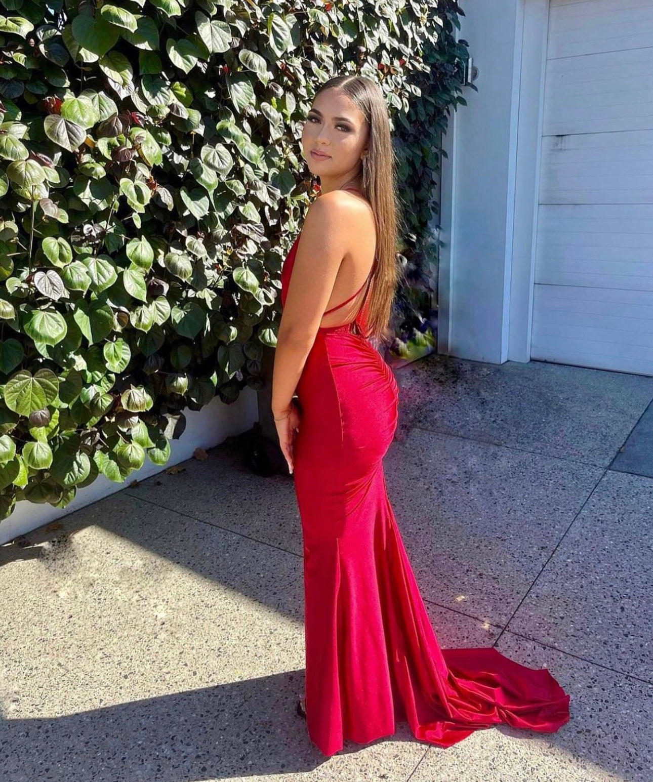 Custom Georgie Gown Train Red Hire For A Night